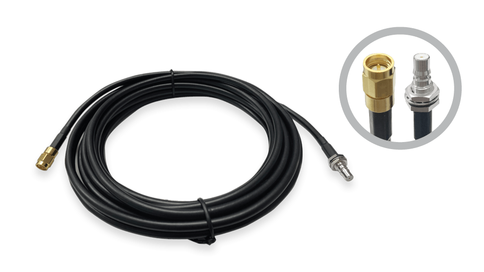 Extension coax cable, SMA male to QMA female connector, 15ft / 4.5m